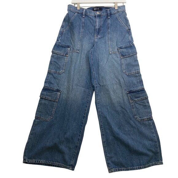 GAP Baggy super wide double cargo jeans women’s 4 27R skater street style trendy - Picture 3 of 13